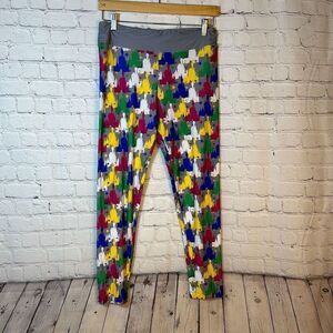 Disney Parks Leggings Womens SZ M Poly Blend Ankle Multicolor Cinderella Castles